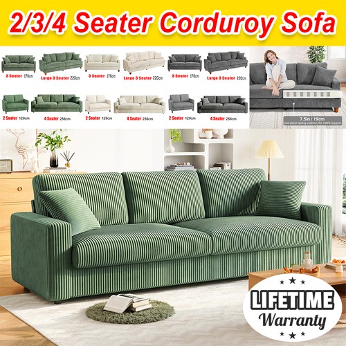 Seater corduroy sofa jumbo - 3/4,