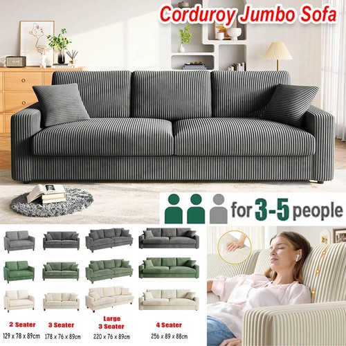 Seater corduroy sofa - seater, jumbo