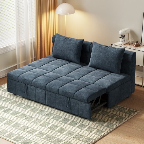 Blue fabric seater - blue, bed