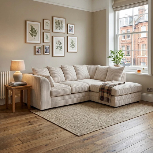 Seated cream corner - seated, sofa