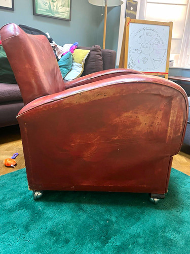 Art deco leather seater sofa - seater,