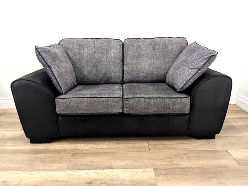 Sofa seater black faux - black, suede