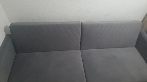 Grey velvet seater sofa - grey, bed