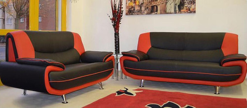 Black red sofa - red,