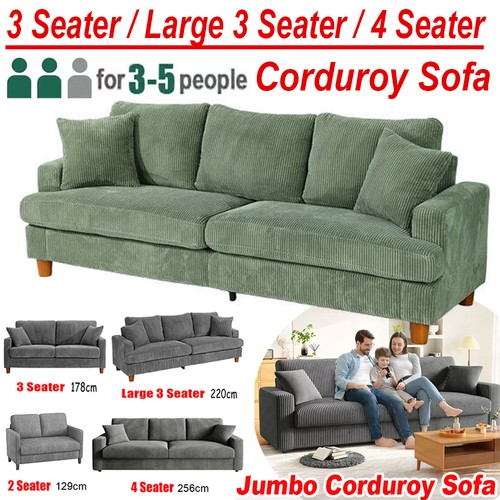 Seater corduroy sofa - seater, jumbo