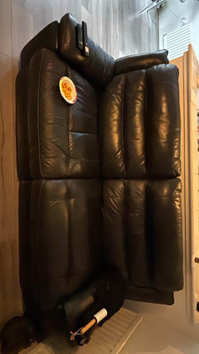Black leather seater - black, 2