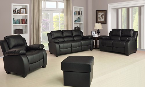 Leather sofa set 1 suite - leather, 3+2+1